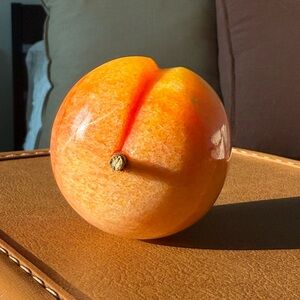 Genuine Alabaster Stone Peach Fruit Decor
